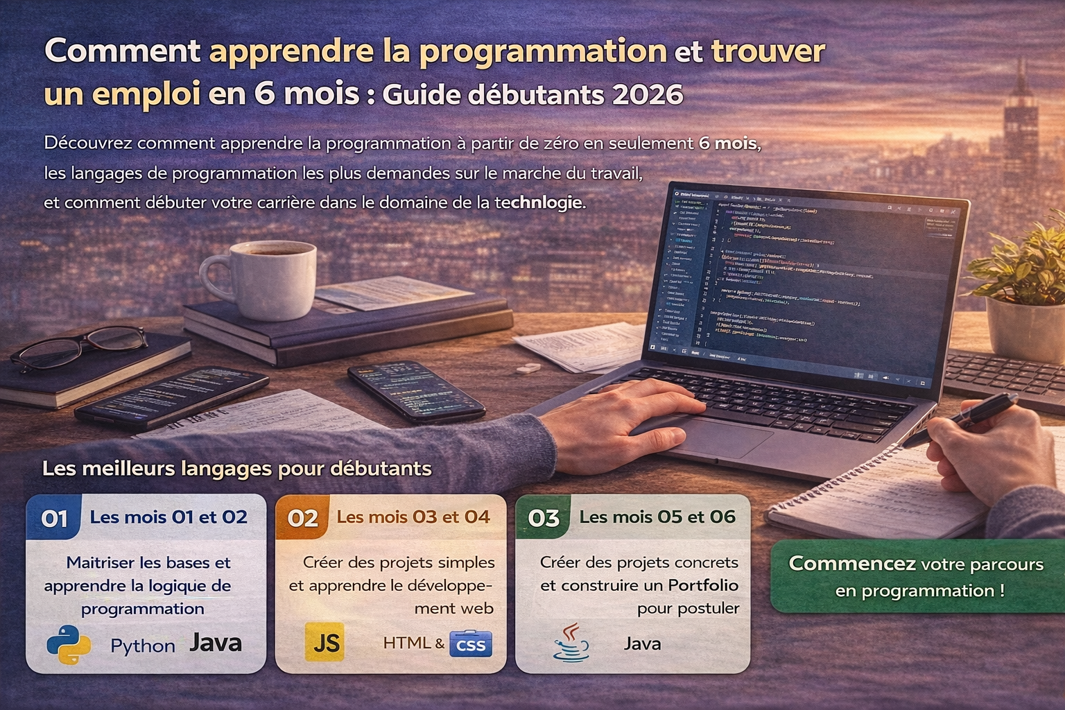 كيف تتعلم البرمجة وتجد عملاً في 6 أشهر: دليل المبتدئين 2026