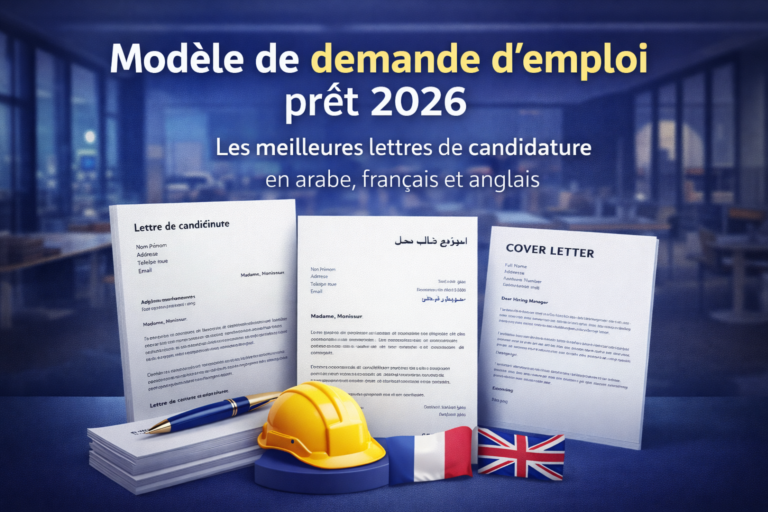 نموذج طلب عمل جاهز 2026: أفضل صيغ رسائل التوظيف بالعربية والفرنسية والإنجليزية