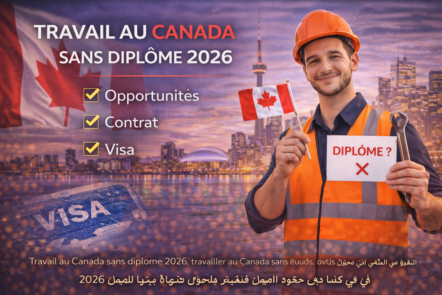 العمل في كندا بدون شهادة 2026: أفضل المهن المطلوبة وكيف تحصل على عقد عمل