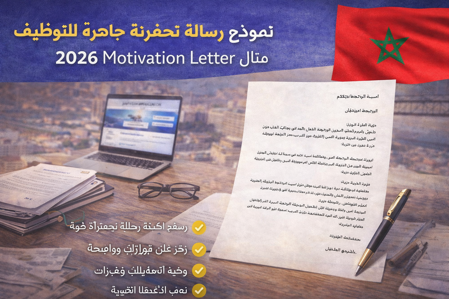 نموذج رسالة تحفيزية جاهزة للتوظيف 2026: مثال Motivation Letter
